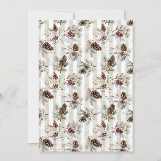 Rustic Bohemian Pine Wreath Holiday Dinner Card Einladung (Rückseite)