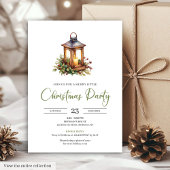 Rustic Bohemian Pine Wreath Neutral Holiday Invite Einladung