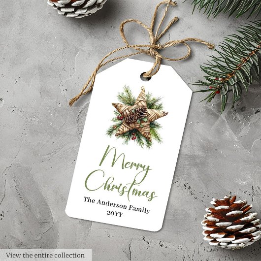 Rustic Bohemian Simple Christmas Gift Tag Geschenkanhänger