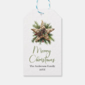 Rustic Bohemian Simple Christmas Gift Tag Geschenkanhänger (Rückseite)