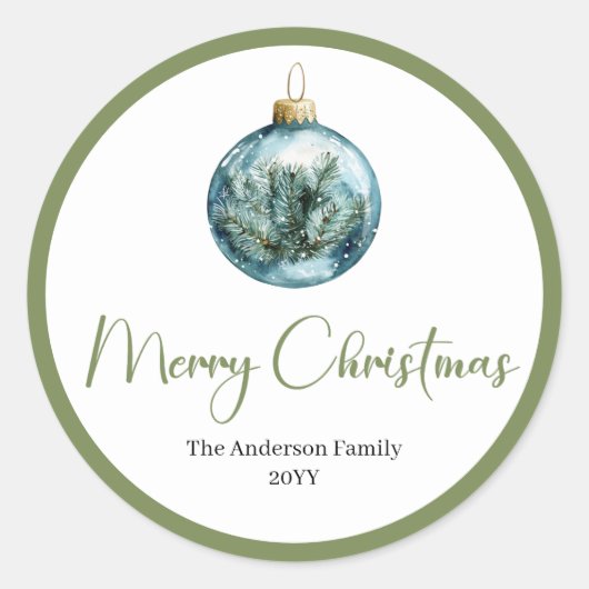 Rustic Bohemian Simple Christmas Round Gift Labels Runder Aufkleber (Vorderseite)