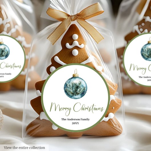 Rustic Bohemian Simple Christmas Round Gift Labels Runder Aufkleber