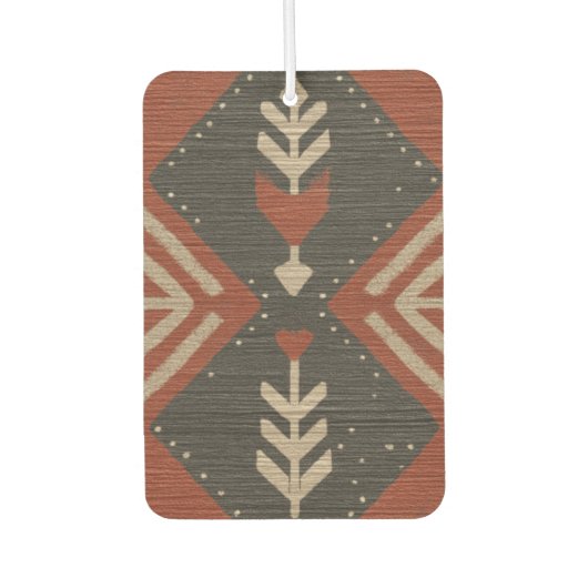 Rustic Boho Air Freshener Terracotta Print Autolufterfrischer (Vorderseite)