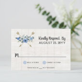 Rustic Boho Arrows Watercolor Floral Wedding RSVP Karte (Stehend Vorderseite)