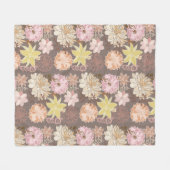 Rustic Boho Asphalt Floral Pattern Fleecedecke (Vorderseite (Horizontal))