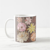 Rustic Boho Asphalt Floral Pattern  Kaffeetasse (Links)