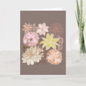 Rustic Boho Asphalt Floral Pattern Karte (Vorderseite)