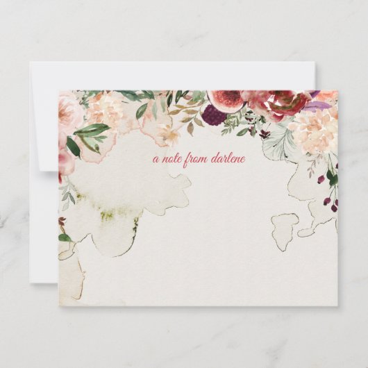 Rustic Boho Autumn Blume Persimmons Monogramm Mitteilungskarte (Vorderseite)