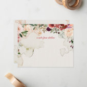 Rustic Boho Autumn Blume Persimmons Monogramm Mitteilungskarte (Vorderseite/Rückseite Beispiel)