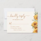 Rustic boho autumn fall floral garden wedding RSVP karte (Vorderseite)
