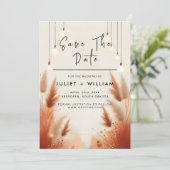 Rustic Boho Autumn Ombre Brown Wedding Save The Date (Stehend Vorderseite)