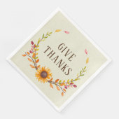 Rustic Boho Autumn Sonnenblume Vielen Dank Serviette (Ecke)