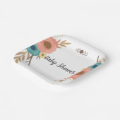 Rustic Boho Baby Shower  Pappteller (Gewinkelt)