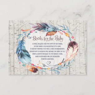 Rustic Boho Babydusche Bohemische Bücher für Baby Begleitkarte