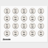 Rustic Boho Barn Wedding Classic Round Sticker (Blatt)