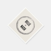Rustic Boho Barn Wedding Cocktail Serviette (Ecke)