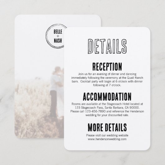Rustic Boho Barn Wedding Einladungskarte (Vorne/Hinten)