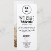 Rustic Boho Barn Wedding Programm mit Foto (Vorne/Hinten)