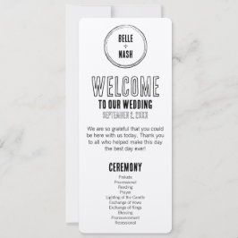 Rustic Boho Barn Wedding Programm mit Foto