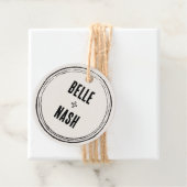 Rustic Boho Barn Wedding Round Geschenkanhänger (Beispiel)