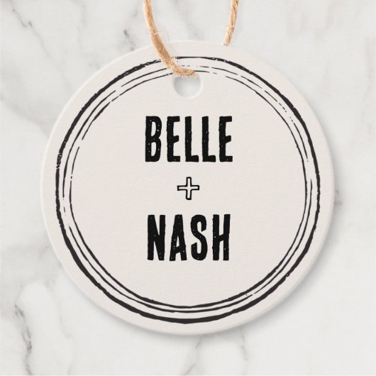 Rustic Boho Barn Wedding Round Geschenkanhänger (Vorderseite)