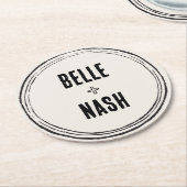 Rustic Boho Barn Wedding Runder Pappuntersetzer (Angewinkelt)