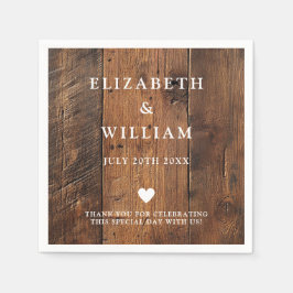 Rustic Boho Barn Wood Western Country Wedding Serviette