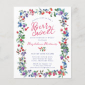 Rustic Boho Berry 50. Geburtstagsbudget Einladung (Vorderseite)