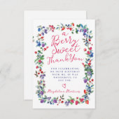 Rustic Boho Berry Sommer 80. Geburtstag Dankeskarte (Vorne/Hinten)