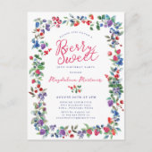 Rustic Boho Berry Sweet Summer 50. Einladung Postkarte (Vorderseite)