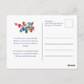 Rustic Boho Berry Sweet Summer 50. Einladung Postkarte (Rückseite)