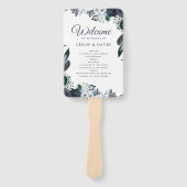 Rustic Boho Blue Floral Wedding Program Fächer (Vorderseite)