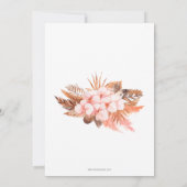 Rustic Boho Blush Pampas Grass Girl Baby Dusche Einladung (Rückseite)