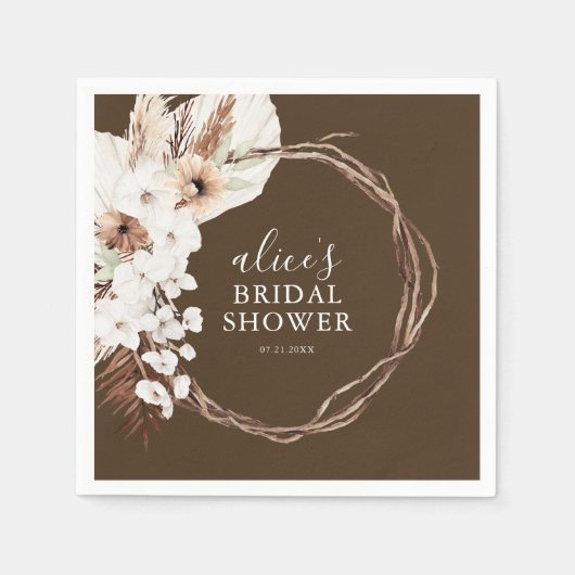 Rustic Boho Botanical Bridal Shower Serviette (Vorderseite)