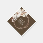 Rustic Boho Botanical Bridal Shower Serviette (Ecke)