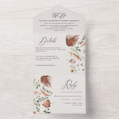 Rustic Boho Botanical Script Wedding Invitation All In One Einladung (Innen Boden)