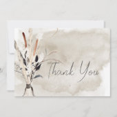 Rustic Boho Bouquet Modern Danke Karte (Vorderseite)
