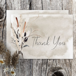 Rustic Boho Bouquet Modern Danke Karte