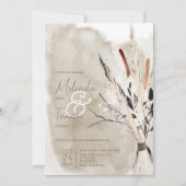 Rustic Boho Bouquet Moderne Hochzeitseinladung Einladung (Vorderseite)