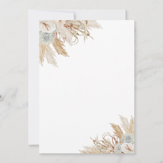 Rustic Boho Boy Bear Baby Dusche Einladung (Rückseite)