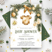 Rustic Boho Boy Winter Christmas Baby Dusche Einladung
