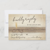 Rustic Boho Burlap Öko Wood Pampass Grass Wedding RSVP Karte (Vorderseite)