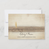 Rustic Boho Burlap Öko Wood Pampass Grass Wedding RSVP Karte (Rückseite)