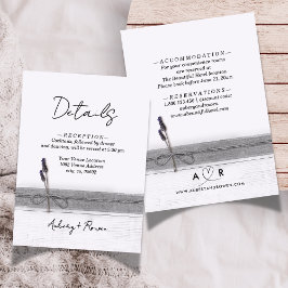 Rustic Boho Burlap Wood Lavender Wedding Details Begleitkarte