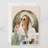 Rustic Boho cactus pampas arch Foto Abschluss Einladung (Rückseite)