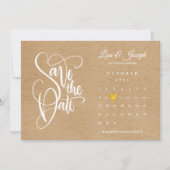 Rustic Boho Calendar Gold Liebe Herz Save The Date (Vorderseite)