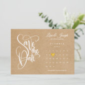 Rustic Boho Calendar Gold Liebe Herz Save The Date (Stehend Vorderseite)