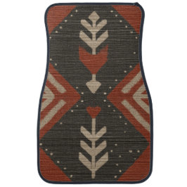 Rustic Boho Car Floor Mat Terracotta Print Autofußmatte