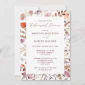 Rustic Boho Chic Bege Wildflowers Rehearsal Dinner Einladung (Vorderseite)