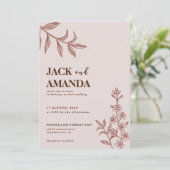 Rustic Boho Chic Bohemisches Thema Hochzeit Einlad Einladung (Stehend Vorderseite)